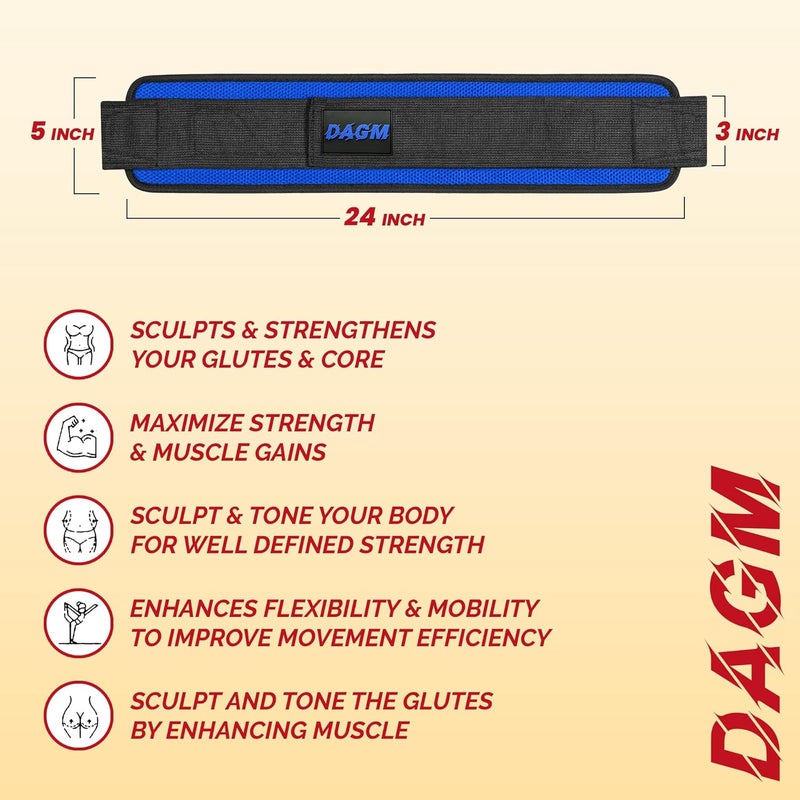 DAGM Hip Thrust Belt for Dumbbells heavy, Secure Glute Trainer with Non-Slip Extra Padding That Protects Your Hips - Ideal for Gym & Home Workouts - Use with Heavy Duty Kettlebells, Dumbbells, & Plates Hold up to 500 lbs - Image 5